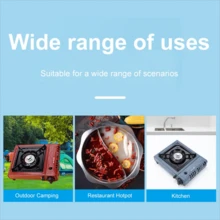 Portable Outdoor Gas Stove With Grill, 3-5 Person Capacity, Uses Butane Fuel, Efficient Windproof Precise Heat Control, For Camping, Picnic, Outdoor Cooking, Hot Pot And BBQ - A - View 12