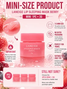 Laneige 兰芝唇部睡眠面膜，20克/0.7盎司 - 畅销产品，经皮肤科医生测试，蕴含浆果提取物和3%乳木果油，4周内改善唇纹，提升唇部光泽，滋养干燥/皲裂的双唇，夜间修护，妆前打底，适合敏感/受损唇部肌肤 - 蘭芝睡眠唇膜 莓果味 - 查看 6