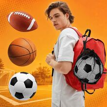 Portable Mesh Ball Bag With Zipper Pocket & Hook Clip – Foldable Drawstring Sports Ball Carrier For Basketball, Soccer, Volleyball, Rugby & Tennis, Durable Breathable Net Storage Bag For Outdoor Training & Gym Use - Multicolor - View 2