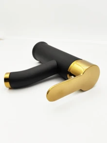 1 Pc Bathroom Faucet Black & 1 Hole Bathroom Sink Faucet With Single Handle,Basin Mixer Tap Single Lever Cloakroom Bathroom Sink Tap Circular Tall Body Wash Basin Hot And Cold Faucet Modern Countertop Basin Bathroom Faucet - Multicolor - View 11