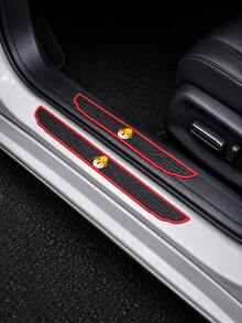 4Pcs Cute Cartoon Car Door Sill Protector Strip, PVC Anti-Scratch Threshold Protection Sticker, Non-Slip Waterproof Universal Auto Door Edge Guard, Anti-Scratch PVC Threshold Protector,Car Interior Decoration Accessories,Cartoon Car Decoration - A - View 7