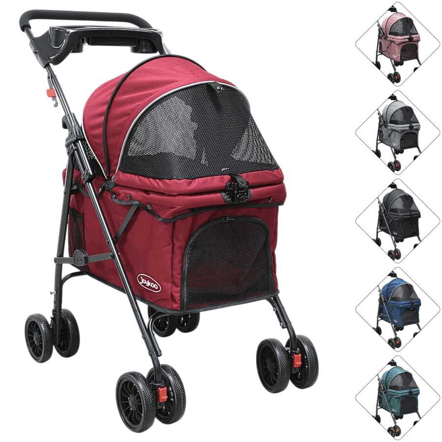 Joykoo Pet Strollers - Red - View 1