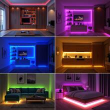1-15M RGB LED 燈條燈，3*AA 電池供電，24 鍵遙控器，安裝簡單，適用於書桌、櫥櫃、萬聖節、聖誕節 & 生日派對裝飾 - Battery Box - 24 Key 3535 RGB - 查看 5