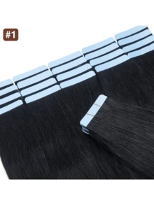 20pcs 30g Tape In Hair Extensions Seamless Human Hair Straight Extensions Skin Weft Adhesive Glue On Salon Quality For Woman Halloween Costumes - S1 - View 19