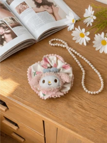 Miniso Sanrio Plush Scrunchie Soft Stretchy Comfortable Lightweight For Girls Women Daily School Gift Includes Hair Band Ponytail Holder - Style2 - View 5