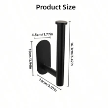 Wall-Mounted Paper Towel Holder & Storage Rack, Suitable For Kitchen & Bathroom, Can Hold Rolls, Cling Wrap, And Towels, Kitchen Organization Accessory - Black - View 4