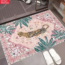Pet Placemats Lying Tiger Design Pet Feeding Mat With Plant Patterns, Featuring A Non-Slip And Absorbent Surface - Easy To Clean, Made Of Diatom Mud, High-Quality Cat Feeding Mat, Pet Dining Mat, Dog Food Mat, Decorative Pet Door Mat  ﻿ - Multicolor - View 7