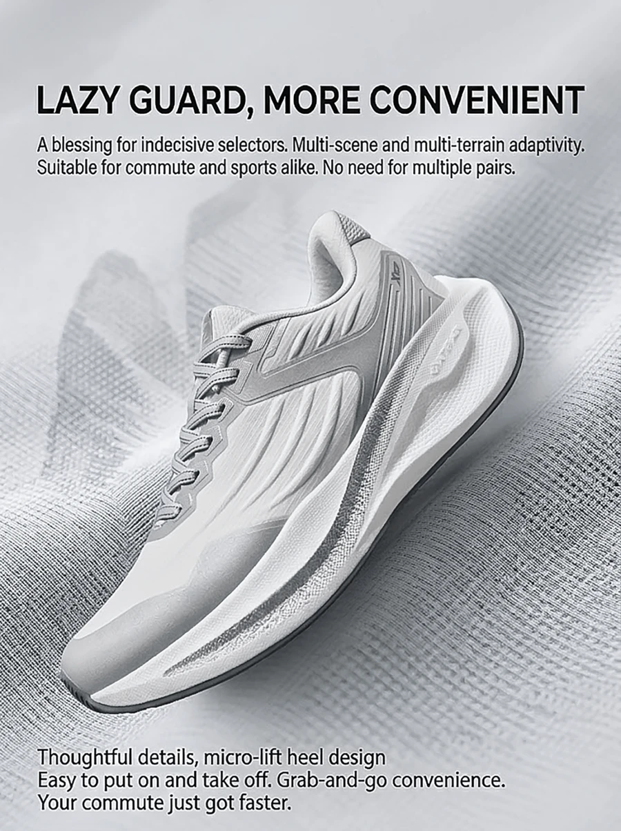 XTEP Backstage Autumn/Winter | Backstage Running Shoes For Women, Four-Season Breathable Anti-Slip Durable Shock-Absorbing Commuting Sneakers, Sail White/Silver - Sail White/Silver - View 1