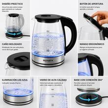 2L Glass Electric Kettle With LED Light For Modern Kitchen - US A Type Plug(110-127V) - View 9