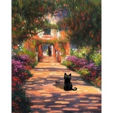 1pc Funny Black Cat Wall Art Set With Famous Paintings, Niche Healing Decor For Living Room Bedroom Study - Multicolor - View 32