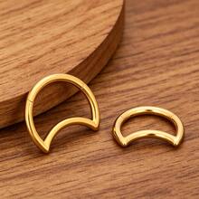 16G Daith 穿刺耳環 316L 不鏽鋼身體穿刺飾品 18K 金電鍍 扣環式 軟骨耳骨/耳輪/耳屏適用 女款 - 月亮 - 查看 3