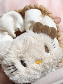Miniso 三麗鷗絨毛大腸髮圈 柔軟彈性舒適輕盈 女孩女款 日常上學禮物 含髮帶馬尾髮圈 - 樣式1 - 查看 2