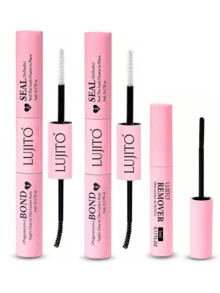 LUJITO Bộ keo nối mi 2 trong 1 gồm keo dán và keo niêm phong mi chùm, nhíp, nước tẩy keo, sợi mảnh, bền lâu, chống nước, siêu dính, chống rụng, kèm hướng dẫn, keo dán mi chùm cho nối mi sợi đơn, giữ chắc, keo mascara cho trang điểm cá nhân tại nhà - Hồng - Xem 11