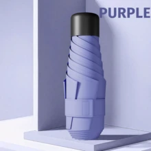 1pc Portable Umbrella, UV Protection Lightweight Folding Umbrella, Compact Travel Umbrella With Storage Bag, Lightweight Metal Ribs, UV Protection, Mini Design, Suitable For Sunny And Rainy Days, Multiple Colors Available, Compact Sun Protection Design With Metal Handle, Spring And Summer Choice, Bridesmaid Gift - D - View 13