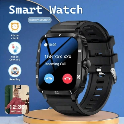 ERUN Đồng hồ thông minh (Trả lời/Thực hiện cuộc gọi), Đồng hồ thông minh unisex 2.01 inch, Nhiều chế độ thể thao, Theo dõi hoạt động thể dục, Đếm bước/Đếm calo/Chụp ảnh/Phát nhạc, Tương thích gọi điện không dây, Tương thích với iOS và Android, Thông báo, Đếm bước và calo, Tìm điện thoại, Đồng hồ thông minh cho Android và iOS, Quà tặng cho gia đình
