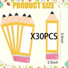 30 Pencil-Shaped Name Labels, 2.5x9.5 Inches, Suitable For Classroom Desks, Back To School Lockers, Teacher Desks, First Day Of School Bulletin Boards And Party Decorations - View 10
