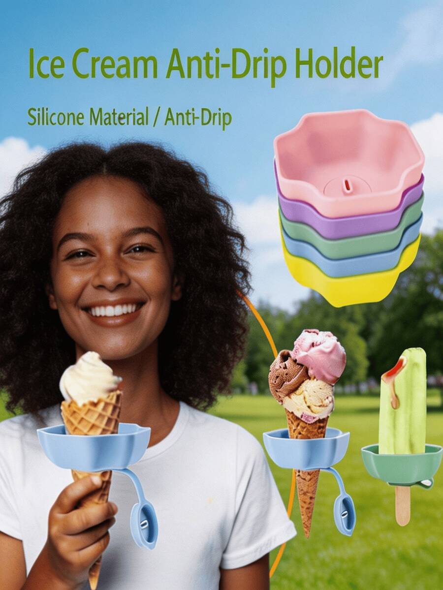 Silicone Ice Cream Holder | Leak-Proof Ice Pop Mold Assist Tool For Kids | Multifunctional Ice Pop Tray - Multicolor - View 1