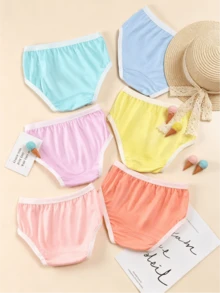 6pcs Girls Macaron Color Panties, Bow Decor, Soft Breathable No Chafing, Children's Triangle Underwear - Multicolor - View 3