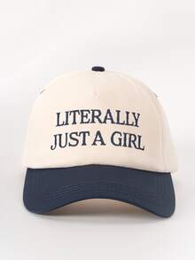 1件女款時尚 LITERALLY JUST A GIRL 字母刺繡豹紋拼接棒球帽，適合四季日常出遊 - A - 查看 13