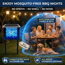 4500V Solar Mosquito Repellent Lamp, Powerful Bug Zapper With Auto Dusk-To-Dawn Light Sensor For Indoor Outdoor Use - Black - View 8