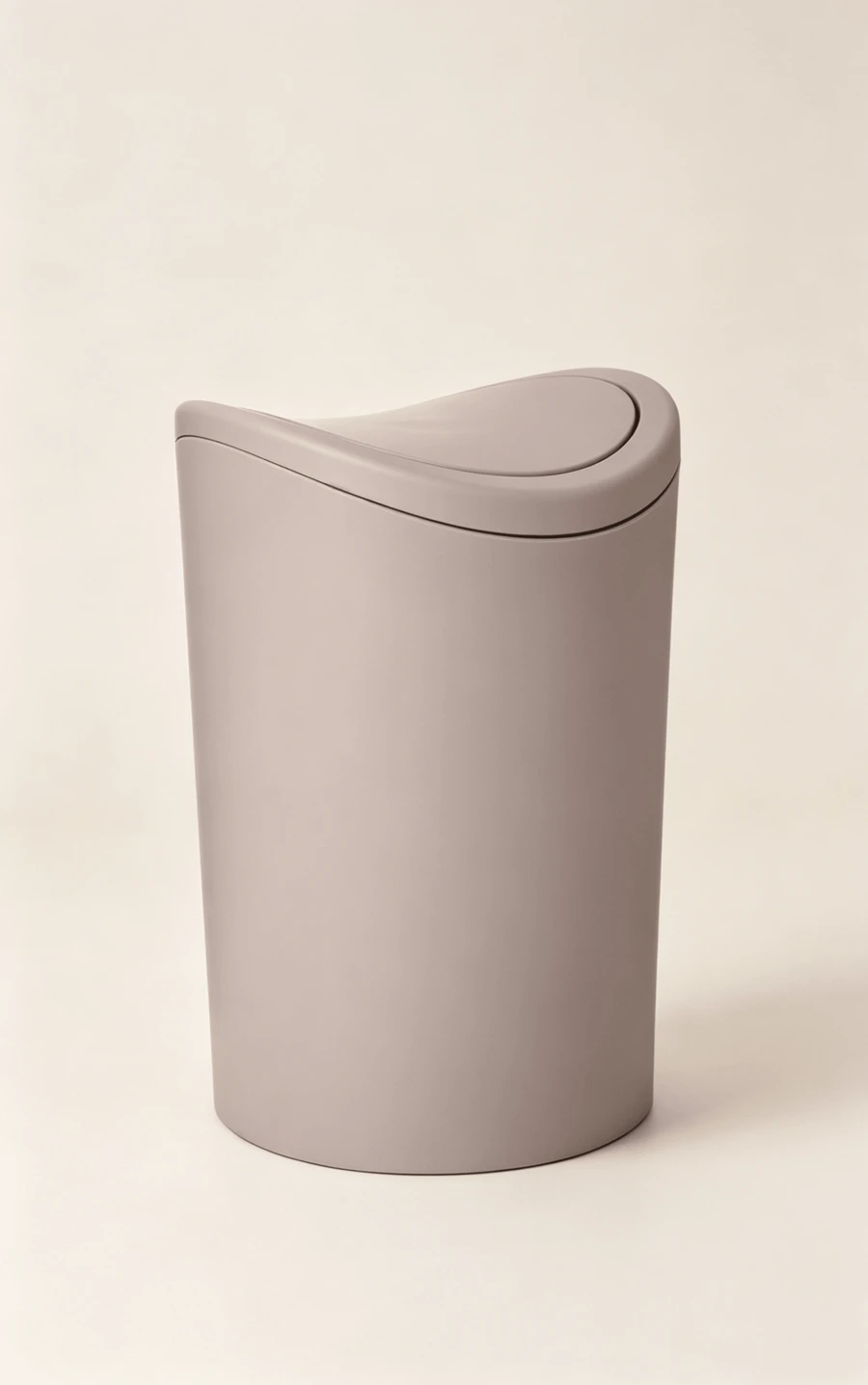 6L Bathroom Trash Can With Swing Lid, Modern Plastic Waste Bin, Easy To Clean, Taupe, 19*19*28 Cm - 1pc - View 1