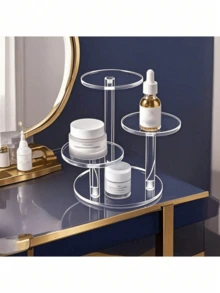 Estante de almacenamiento y exhibición multifuncional de acrílico, adecuado para cosméticos, adornos antiguos, perfumes y joyas, estante de exhibición redondo transparente de varias capas - Multicolor - Ver 1