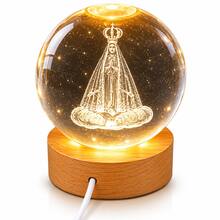 Crystal Ball LED Table Lamp Religious Jesus Lamp Size M And L - Our Lady Of Aparecida - View 1