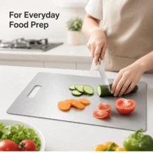 3pcs/Set 30*40cm, 23*34cm, 20*30*15*25cm High Quality Titanium Steel Cutting Boards - Double-Sided, Stainless Steel, Smooth Surface, Suitable For Kitchen And Dining Table Use - Multicolor - View 4