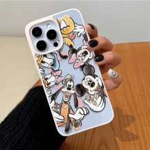 Disney. ‌   What Disney Disney Mickey Mouse Family Character Patterned Phone Case With Playful Designs And Cheerful Colors. Compatible With  17, 16, 15, 14, 13, 12, And 11 Pro Models, Featuring Shockproof Protection. Perfect Gift For Family And Frids For Birthdays Holidays And Special Occasions..Holiday Accessories. - 白色 - 查看 1