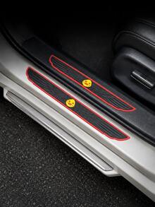 4Pcs Cute Cartoon Car Door Sill Protector Strip, PVC Anti-Scratch Threshold Protection Sticker, Non-Slip Waterproof Universal Auto Door Edge Guard, Anti-Scratch PVC Threshold Protector,Car Interior Decoration Accessories,Cartoon Car Decoration - A - View 6