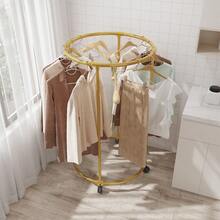 Tendedero giratorio con ruedas, estante redondo para almacenamiento de prendas, tendedero para ropa de exterior y balcón, estante de exhibición para tienda de ropa para colgar prendas - multicolor - Ver 1