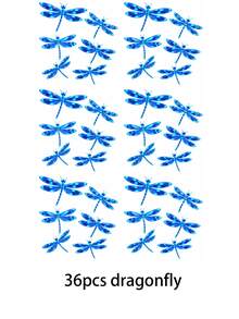 6/18/36pcs Glow-In-The-Dark Dragonfly Decorative Stickers, Fluorescent Dot Decorative Wall Decals For Children's Room Bedroom Background Wall Self-Adhesive Glowing Switch Stickers - YG-gPT103 - View 9