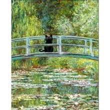 1pc Funny Black Cat Wall Art Set With Famous Paintings, Niche Healing Decor For Living Room Bedroom Study - Multicolor - View 14