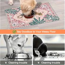 Pet Placemats Lying Tiger Design Pet Feeding Mat With Plant Patterns, Featuring A Non-Slip And Absorbent Surface - Easy To Clean, Made Of Diatom Mud, High-Quality Cat Feeding Mat, Pet Dining Mat, Dog Food Mat, Decorative Pet Door Mat  ﻿ - Multicolor - View 10