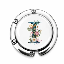 1pc Personalized Initial Letter Table Edge Bag Hook, Choose Your A-Z Letter, No Adhesive Portable Purse Hanger, Gravity Balance Desk Hook For Handbag, Backpack, Keys And Small Accessories - Alphabet - Spring - View 31