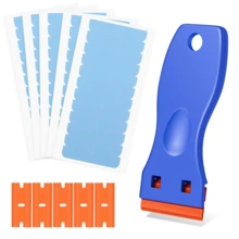 Plastic Razor Blade Scraper Set With Replacement Blades & Double-Sided Adhesive Tape - Wig Glue & Hair Extension Tape Remover Tool Kit, Halloween - View 8