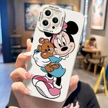 Disney Minnie Mouse Phone Case - Adorable Minnie Mouse Protective Cover With Teddy Bear, Blue Dress & Pink Sneakers, Sweet Cartoon Design, Compatible With IPhone 17/16/15/14/13/12/11 Pro & Galaxy S25/S24/S23/S22, Ideal For Birthdays, Holidays, Graduation Gifts For Family, Friends, Classmates. - trắng - Xem 2