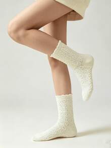 1/6 Pairs Spring White Lace Bow Comfortable Versatile Mary Jane Socks - Multicolor - View 6