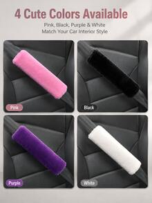 2 Peças Almofadas de Ombro para Cinto de Segurança de Carro em Lã Sintética, Capas Protetoras de Cinto de Segurança Macias e Felpudas para Todas as Estações, Decoração Anti-Desgaste para Interior de Carro - A - Visão 3