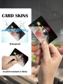 1pc Fashion Glasses Rooster Credit Card Sticker Protector, Hip-Hop Rock Party Birthday Gift PVC Material Anti-Fingerprint Anti-Scratch Wear-Resistant Skin, Suitable For Men, Women, Couples, Small Chip Card, Bank Card, Credit Card, Transportation Card, Student Campus Card DIY - Type a - View 8