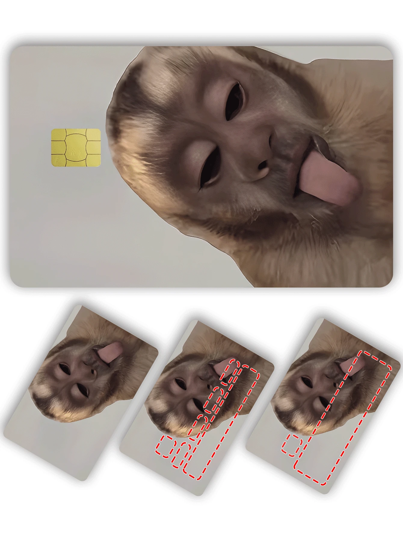 1pc Cheeky Monkey Credit Card Sticker, Privacy Protection Decal, Funny Animal Party Birthday Gift, Made Of PVC Material Resistant To Fingerprints, Scratches And Wear, Suitable For Men, Women, Couples, Decorating Debit/Credit Cards, Campus ID Cards - Type a - View 1