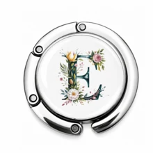 1pc Personalized Initial Letter Table Edge Bag Hook, Choose Your A-Z Letter, No Adhesive Portable Purse Hanger, Gravity Balance Desk Hook For Handbag, Backpack, Keys And Small Accessories - Alphabet - Spring - View 30
