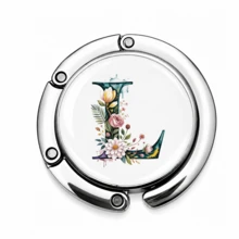 1pc Personalized Initial Letter Table Edge Bag Hook, Choose Your A-Z Letter, No Adhesive Portable Purse Hanger, Gravity Balance Desk Hook For Handbag, Backpack, Keys And Small Accessories - Alphabet - Spring - View 11