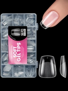 360Pcs Ultra Short Multi-Shape Acrylic Nail Tips Nails Almond Square Coffin Round 15 Sizes Inner Half Frosted For Salon Home DIY Manicure Nail Supplies - View 15