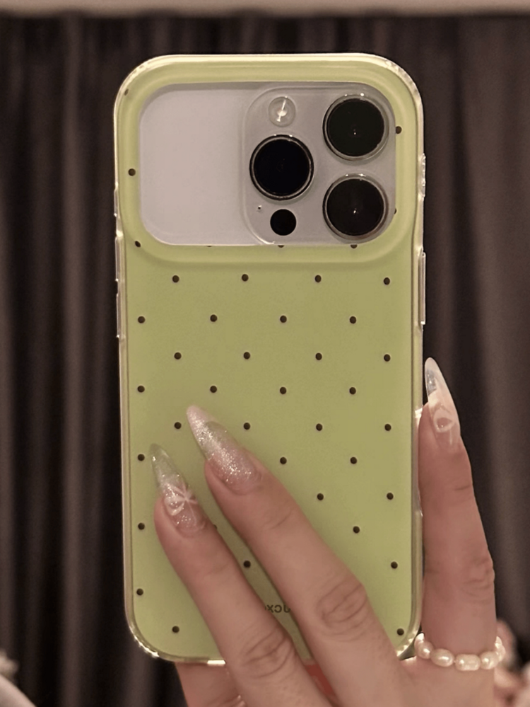 Cute Dopamine Candy Color Polka Dot Pattern Phone Case, Compatible With IPhone 17 Pro Max 17 Pro 16 15 Pro 15 Pro Max 14 Pro Max 13 Pro 13 Pro Max 14 Pro 15 Plus 16 Plus 14 Plus, Cute Shockproof Protective Case Gift - Lime Green - View 2