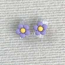 2 Transparent Flower Charger Protector Cases - Solid Purple - View 9