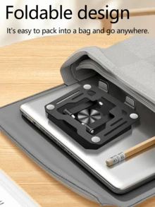 360°可旋轉折疊支架,相容於Apple智慧型手機、平板電腦、電子閱讀器、智慧電視 - 可調節多角度折疊支架附冷卻系統,便攜式桌面支架,省空間設計 - 查看 8
