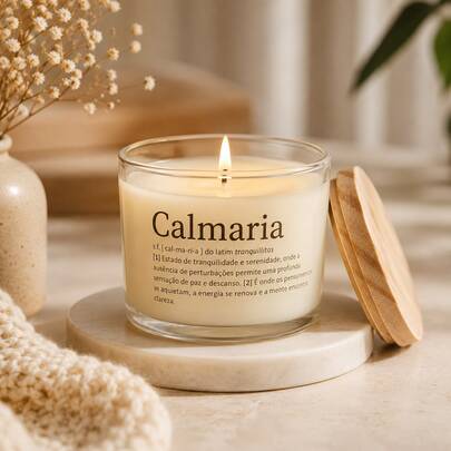 Vela aromática Perfumada Decorativa Mensagem Inspiradora 120g Cera de Coco