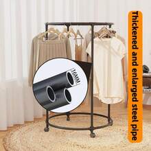 Tendedero giratorio con ruedas, estante redondo para almacenamiento de prendas, tendedero para ropa de exterior y balcón, estante de exhibición para tienda de ropa para colgar prendas - multicolor - Ver 12