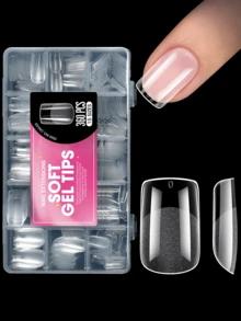 360Pcs Ultra Short Multi-Shape Acrylic Nail Tips Nails Almond Square Coffin Round 15 Sizes Inner Half Frosted For Salon Home DIY Manicure Nail Supplies - View 10